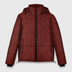 Мужская зимняя куртка 3D с принтом Тёмно красный в тонкую полоску в Санкт-Петербурге, верх — 100% полиэстер; подкладка — 100% полиэстер; утеплитель — 100% полиэстер | длина ниже бедра, свободный силуэт Оверсайз. Есть воротник-стойка, отстегивающийся капюшон и ветрозащитная планка. 

Боковые карманы с листочкой на кнопках и внутренний карман на молнии. | 