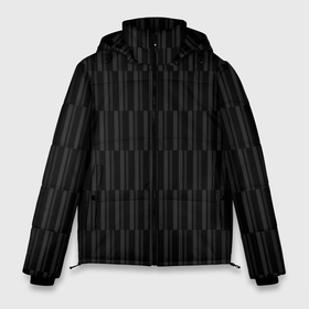 Мужская зимняя куртка 3D с принтом Чёрный с серыми полосками , верх — 100% полиэстер; подкладка — 100% полиэстер; утеплитель — 100% полиэстер | длина ниже бедра, свободный силуэт Оверсайз. Есть воротник-стойка, отстегивающийся капюшон и ветрозащитная планка. 

Боковые карманы с листочкой на кнопках и внутренний карман на молнии. | 