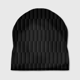 Шапка 3D с принтом Чёрный с серыми полосками в Тюмени, 100% полиэстер | универсальный размер, печать по всей поверхности изделия | 