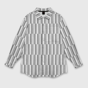 Мужская рубашка oversize 3D с принтом Светло серый полоски в Белгороде,  |  | Тематика изображения на принте: 