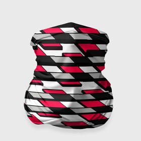 Бандана-труба 3D с принтом Красные четырёхугольники на белом фоне в Тюмени, 100% полиэстер, ткань с особыми свойствами — Activecool | плотность 150‒180 г/м2; хорошо тянется, но сохраняет форму | 