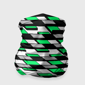 Бандана-труба 3D с принтом Зелёные четырёхугольники на белом фоне в Петрозаводске, 100% полиэстер, ткань с особыми свойствами — Activecool | плотность 150‒180 г/м2; хорошо тянется, но сохраняет форму | 