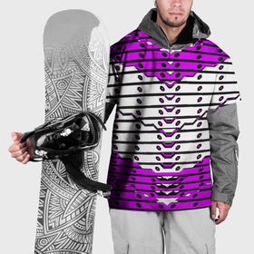Накидка на куртку 3D с принтом Фиолетово белая техно броня в Петрозаводске, 100% полиэстер |  | Тематика изображения на принте: 
