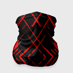 Бандана-труба 3D с принтом Красные линии ромб в Тюмени, 100% полиэстер, ткань с особыми свойствами — Activecool | плотность 150‒180 г/м2; хорошо тянется, но сохраняет форму | 