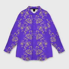 Мужская рубашка oversize 3D с принтом Контурные цветы на фиолетовом фоне в Белгороде,  |  | Тематика изображения на принте: 