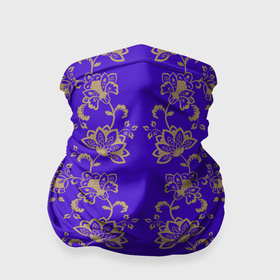 Бандана-труба 3D с принтом Контурные цветы на фиолетовом фоне в Белгороде, 100% полиэстер, ткань с особыми свойствами — Activecool | плотность 150‒180 г/м2; хорошо тянется, но сохраняет форму | Тематика изображения на принте: 