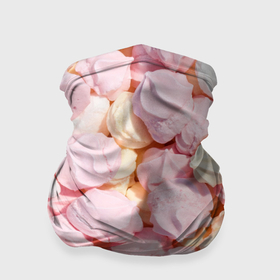 Бандана-труба 3D с принтом Бело розовые зефирки в Кировске, 100% полиэстер, ткань с особыми свойствами — Activecool | плотность 150‒180 г/м2; хорошо тянется, но сохраняет форму | 