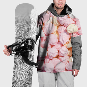 Накидка на куртку 3D с принтом Бело розовые зефирки в Курске, 100% полиэстер |  | 