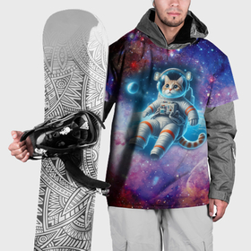 Накидка на куртку 3D с принтом The cat is a brave cosmonaut   ai art , 100% полиэстер |  | 