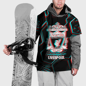 Накидка на куртку 3D с принтом Liverpool FC в стиле glitch на темном фоне , 100% полиэстер |  | 