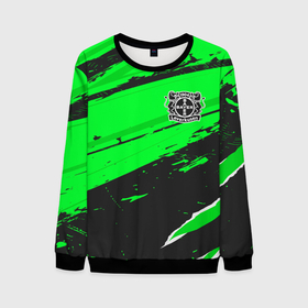 Мужской свитшот 3D с принтом Bayer 04 sport green в городе Новоалтайск, 100% полиэстер с мягким внутренним слоем | круглый вырез горловины, мягкая резинка на манжетах и поясе, свободная посадка по фигуре | 