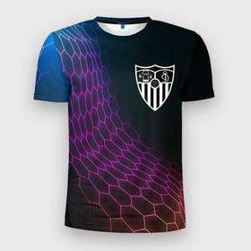 Мужская футболка 3D Slim с принтом Sevilla футбольная сетка в Кировске, 100% полиэстер с улучшенными характеристиками | приталенный силуэт, круглая горловина, широкие плечи, сужается к линии бедра | 
