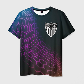 Мужская футболка 3D с принтом Sevilla футбольная сетка в Петрозаводске, 100% полиэфир | прямой крой, круглый вырез горловины, длина до линии бедер | 