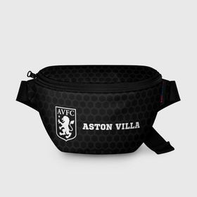 Поясная сумка 3D с принтом Aston Villa sport на темном фоне по горизонтали в Кировске, 100% полиэстер | плотная ткань, ремень с регулируемой длиной, внутри несколько карманов для мелочей, основное отделение и карман с обратной стороны сумки застегиваются на молнию | 