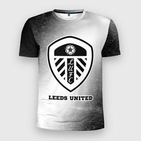 Мужская футболка 3D Slim с принтом Leeds United sport на светлом фоне в Санкт-Петербурге, 100% полиэстер с улучшенными характеристиками | приталенный силуэт, круглая горловина, широкие плечи, сужается к линии бедра | 