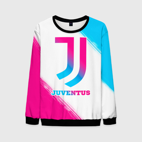 Мужской свитшот 3D с принтом Juventus neon gradient style в Белгороде, 100% полиэстер с мягким внутренним слоем | круглый вырез горловины, мягкая резинка на манжетах и поясе, свободная посадка по фигуре | 