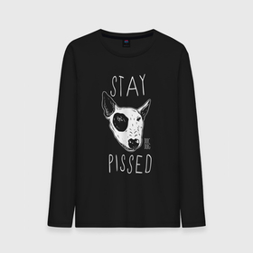 Мужской лонгслив хлопок с принтом Stay dog pissed в Петрозаводске, 100% хлопок |  | Тематика изображения на принте: 