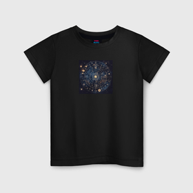 Детская футболка хлопок с принтом Астрология в Санкт-Петербурге, 100% хлопок | круглый вырез горловины, полуприлегающий силуэт, длина до линии бедер | Тематика изображения на принте: 
