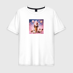 Мужская футболка хлопок Oversize с принтом Сладости в Белгороде, 100% хлопок | свободный крой, круглый ворот, “спинка” длиннее передней части | Тематика изображения на принте: 