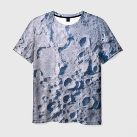 Мужская футболка 3D с принтом Кратеры на Луне   star dust в Новосибирске, 100% полиэфир | прямой крой, круглый вырез горловины, длина до линии бедер | Тематика изображения на принте: 