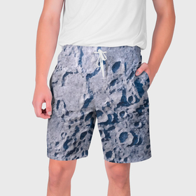 Мужские шорты 3D с принтом Кратеры на Луне   star dust в Новосибирске,  полиэстер 100% | прямой крой, два кармана без застежек по бокам. Мягкая трикотажная резинка на поясе, внутри которой широкие завязки. Длина чуть выше колен | Тематика изображения на принте: 