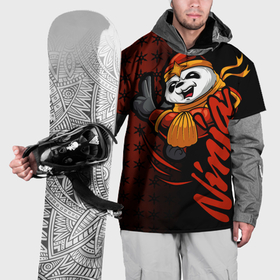 Накидка на куртку 3D с принтом Панда синоби в Тюмени, 100% полиэстер |  | 