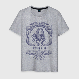 Мужская футболка хлопок с принтом Скорпион   астрологические знаки , 100% хлопок | прямой крой, круглый вырез горловины, длина до линии бедер, слегка спущенное плечо. | Тематика изображения на принте: 