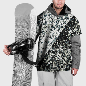 Накидка на куртку 3D с принтом Абстрактный чёрно белый пятнистый , 100% полиэстер |  | 