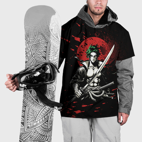 Накидка на куртку 3D с принтом Ван пис   Зоро самурай в Курске, 100% полиэстер |  | Тематика изображения на принте: 