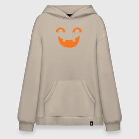 Худи SuperOversize хлопок с принтом Orange smile в Петрозаводске, 70% хлопок, 30% полиэстер, мягкий начес внутри | карман-кенгуру, эластичная резинка на манжетах и по нижней кромке, двухслойный капюшон
 | 