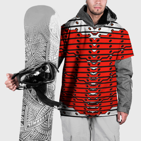 Накидка на куртку 3D с принтом Красно белая техно броня в Петрозаводске, 100% полиэстер |  | Тематика изображения на принте: 
