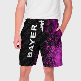 Мужские шорты 3D с принтом Bayer 04 pro football по вертикали в Кировске,  полиэстер 100% | прямой крой, два кармана без застежек по бокам. Мягкая трикотажная резинка на поясе, внутри которой широкие завязки. Длина чуть выше колен | 