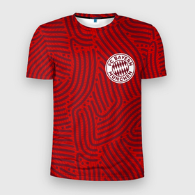 Мужская футболка 3D Slim с принтом Bayern отпечатки , 100% полиэстер с улучшенными характеристиками | приталенный силуэт, круглая горловина, широкие плечи, сужается к линии бедра | 