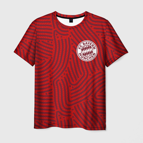 Мужская футболка 3D с принтом Bayern отпечатки , 100% полиэфир | прямой крой, круглый вырез горловины, длина до линии бедер | 