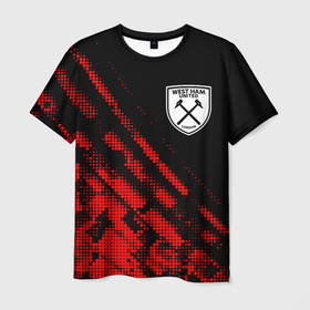 Мужская футболка 3D с принтом West Ham sport grunge в Белгороде, 100% полиэфир | прямой крой, круглый вырез горловины, длина до линии бедер | 