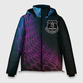 Мужская зимняя куртка 3D с принтом Everton футбольная сетка в Белгороде, верх — 100% полиэстер; подкладка — 100% полиэстер; утеплитель — 100% полиэстер | длина ниже бедра, свободный силуэт Оверсайз. Есть воротник-стойка, отстегивающийся капюшон и ветрозащитная планка. 

Боковые карманы с листочкой на кнопках и внутренний карман на молнии. | 
