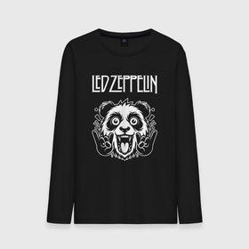 Мужской лонгслив хлопок с принтом Led Zeppelin rock panda в Санкт-Петербурге, 100% хлопок |  | 