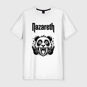 Мужская футболка хлопок Slim с принтом Nazareth   rock panda , 92% хлопок, 8% лайкра | приталенный силуэт, круглый вырез ворота, длина до линии бедра, короткий рукав | 