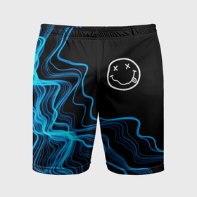 Мужские шорты спортивные с принтом Nirvana sound wave ,  |  | Тематика изображения на принте: 