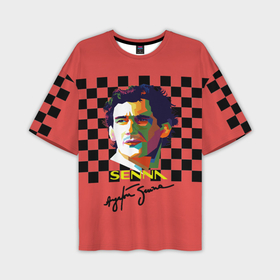 Мужская футболка oversize 3D с принтом Айртон Сенна гонщик в Тюмени,  |  | Тематика изображения на принте: 