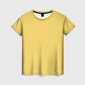 Женская футболка 3D с принтом Жёлтый в белую полоску в Санкт-Петербурге, 100% полиэфир ( синтетическое хлопкоподобное полотно) | прямой крой, круглый вырез горловины, длина до линии бедер | 