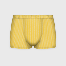 Мужские трусы 3D с принтом Жёлтый в белую полоску в Белгороде, 50% хлопок, 50% полиэстер | классическая посадка, на поясе мягкая тканевая резинка | Тематика изображения на принте: 