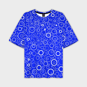 Мужская футболка oversize 3D с принтом Сине белый паттерн пузырьки в Тюмени,  |  | 