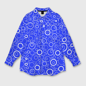 Мужская рубашка oversize 3D с принтом Сине белый паттерн пузырьки в Тюмени,  |  | 