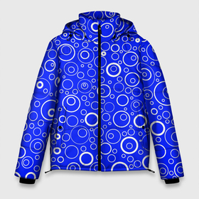 Мужская зимняя куртка 3D с принтом Сине белый паттерн пузырьки в Тюмени, верх — 100% полиэстер; подкладка — 100% полиэстер; утеплитель — 100% полиэстер | длина ниже бедра, свободный силуэт Оверсайз. Есть воротник-стойка, отстегивающийся капюшон и ветрозащитная планка. 

Боковые карманы с листочкой на кнопках и внутренний карман на молнии. | 