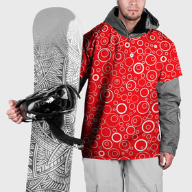 Накидка на куртку 3D с принтом Красно белый паттерн пузырьки в Петрозаводске, 100% полиэстер |  | Тематика изображения на принте: 