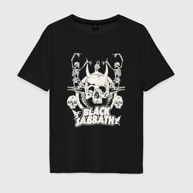 Мужская футболка хлопок Oversize с принтом Black Sabbath con stampa в Белгороде, 100% хлопок | свободный крой, круглый ворот, “спинка” длиннее передней части | 