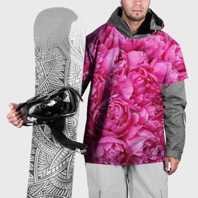 Накидка на куртку 3D с принтом Бутоны розовых пион в Белгороде, 100% полиэстер |  | 