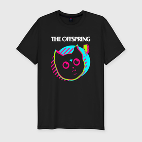 Мужская футболка хлопок Slim с принтом The Offspring rock star cat в Курске, 92% хлопок, 8% лайкра | приталенный силуэт, круглый вырез ворота, длина до линии бедра, короткий рукав | 