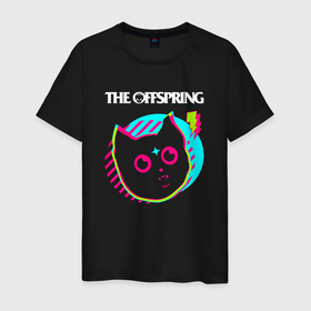 Мужская футболка хлопок с принтом The Offspring rock star cat в Белгороде, 100% хлопок | прямой крой, круглый вырез горловины, длина до линии бедер, слегка спущенное плечо. | Тематика изображения на принте: 